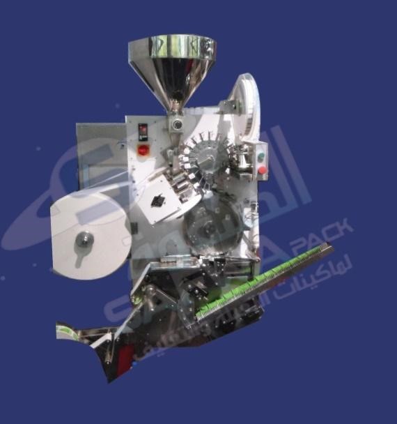 Filling herbs by the thread into envelopes at a rate of 120 bags per minute